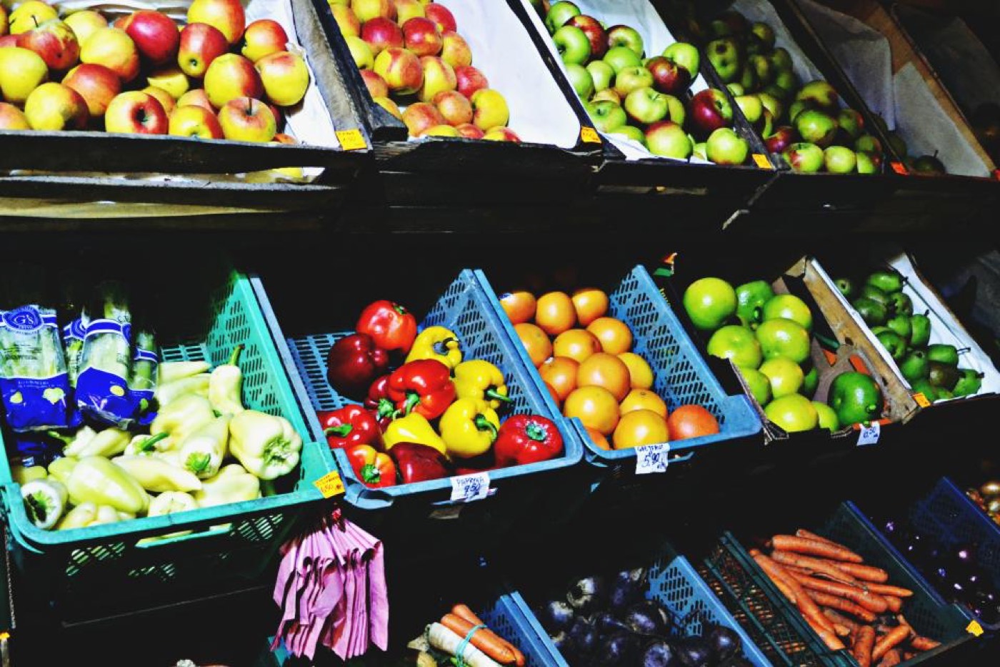 A grocery list sorted by aisle